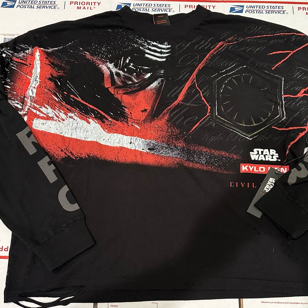 Star Wars Black Sweatshirt with Red and White Kylo Ren Graphic
